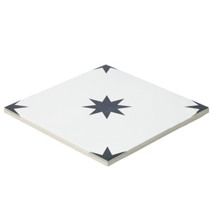 8x8 Black and White Orion Star porcelain tile - Industry Tile