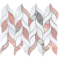 Vellora Rosé Thassos Leaf Polished Natural Stone Mosaic Tile