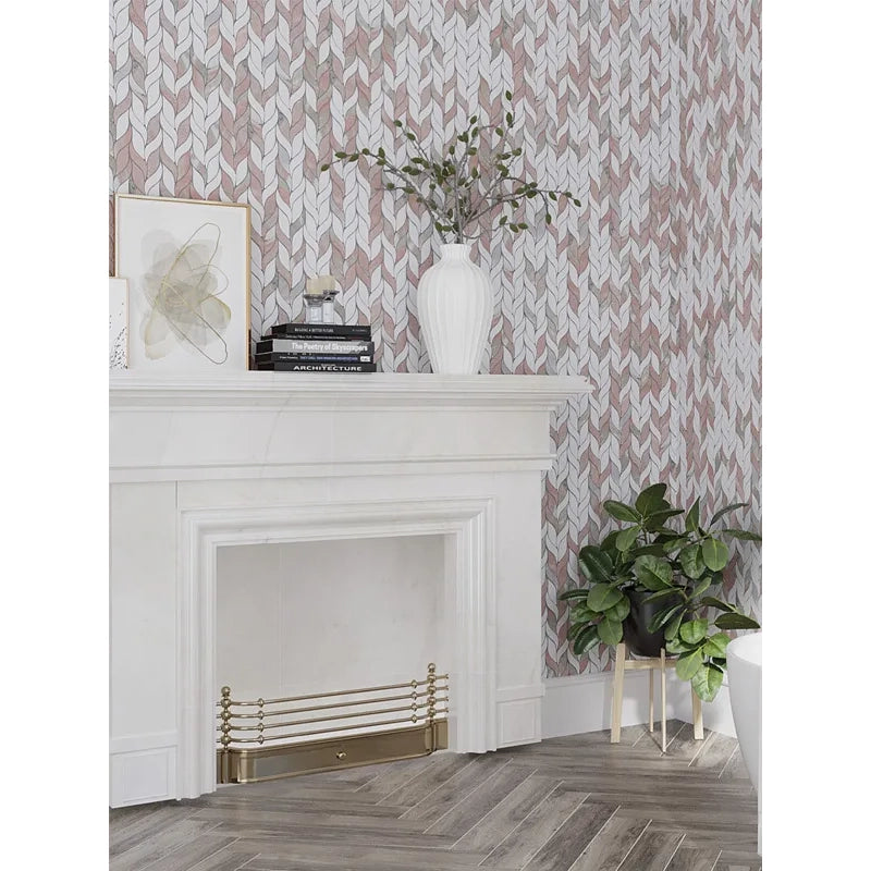 Vellora Rosé Thassos Leaf Polished Natural Stone Mosaic Tile