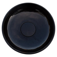 Toros Black Marble Above Vanity Designer Bathroom Sink Middle Drain Cap (D)16" (H)6"