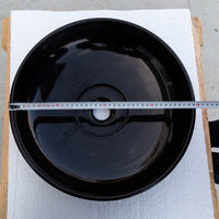 Toros Black Marble Above Vanity Designer Bathroom Sink Middle Drain Cap (D)16" (H)6"