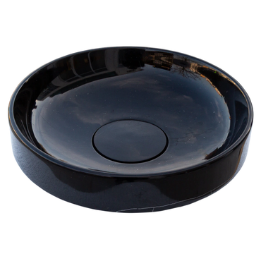 Toros Black Marble Above Vanity Designer Bathroom Sink Middle Drain Cap (D)16" (H)6"