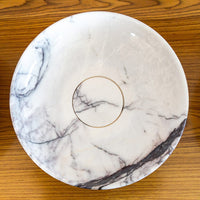 New York Marble Natural Stone Round Above Vanity Bathroom Sink Polished (D)15.5" (H)4.5"