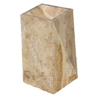 Walnut Travertine Pedestal Stand-alone Rectangular Prism Sink Honed (W)14" (L)21.5" (H)33.5"