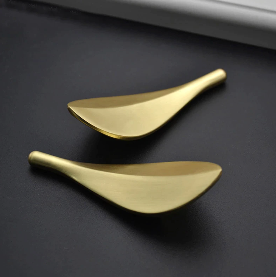 Nordic Golden Leaf Drawer Pulls