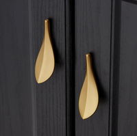 Nordic Golden Leaf Drawer Pulls