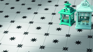 8x8 Black and White Orion Star porcelain tile - Industry Tile