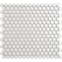 Penny Round White Porcelain Tile Mosaic – Glossy or Matte - Tilevanity.com