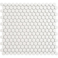 Penny Round White Porcelain Tile Mosaic – Glossy or Matte - Tilevanity.com