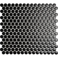Penny Round Black Glossy Porcelain Tile Mosaic - Tilevanity.com