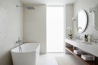 Penny Round Beige Glossy Porcelain Tile Mosaic - Tilevanity.com