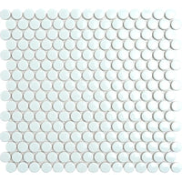 Penny Round Soft Blue Glossy Porcelain Tile Mosaic - Tilevanity.com