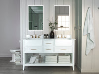 Hayley Bathroom Vanity with Sink and Carrara White Marble Top Cabinet Set