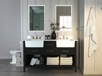 Hayley Bathroom Vanity with Sink and Carrara White Marble Top Cabinet Set