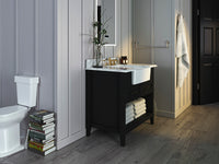 Hayley Bathroom Vanity with Sink and Carrara White Marble Top Cabinet Set