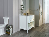 Hayley Bathroom Vanity with Sink and Carrara White Marble Top Cabinet Set