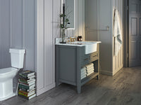 Hayley Bathroom Vanity with Sink and Carrara White Marble Top Cabinet Set