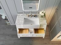 Hayley Bathroom Vanity with Sink and Carrara White Marble Top Cabinet Set