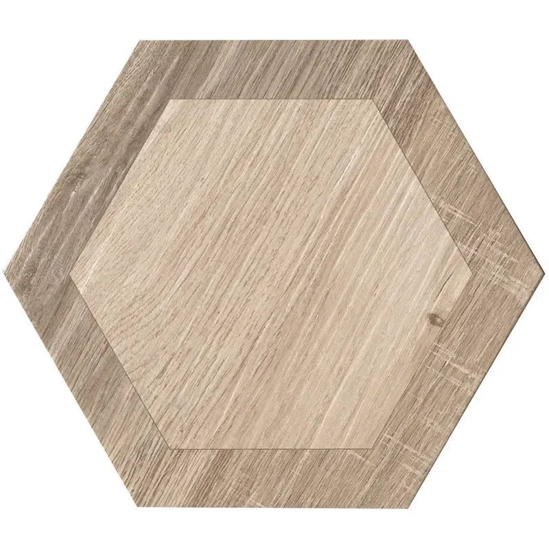 Woodline Hexagon Porcelain Tile 9.5x9.5" | 3 Colors