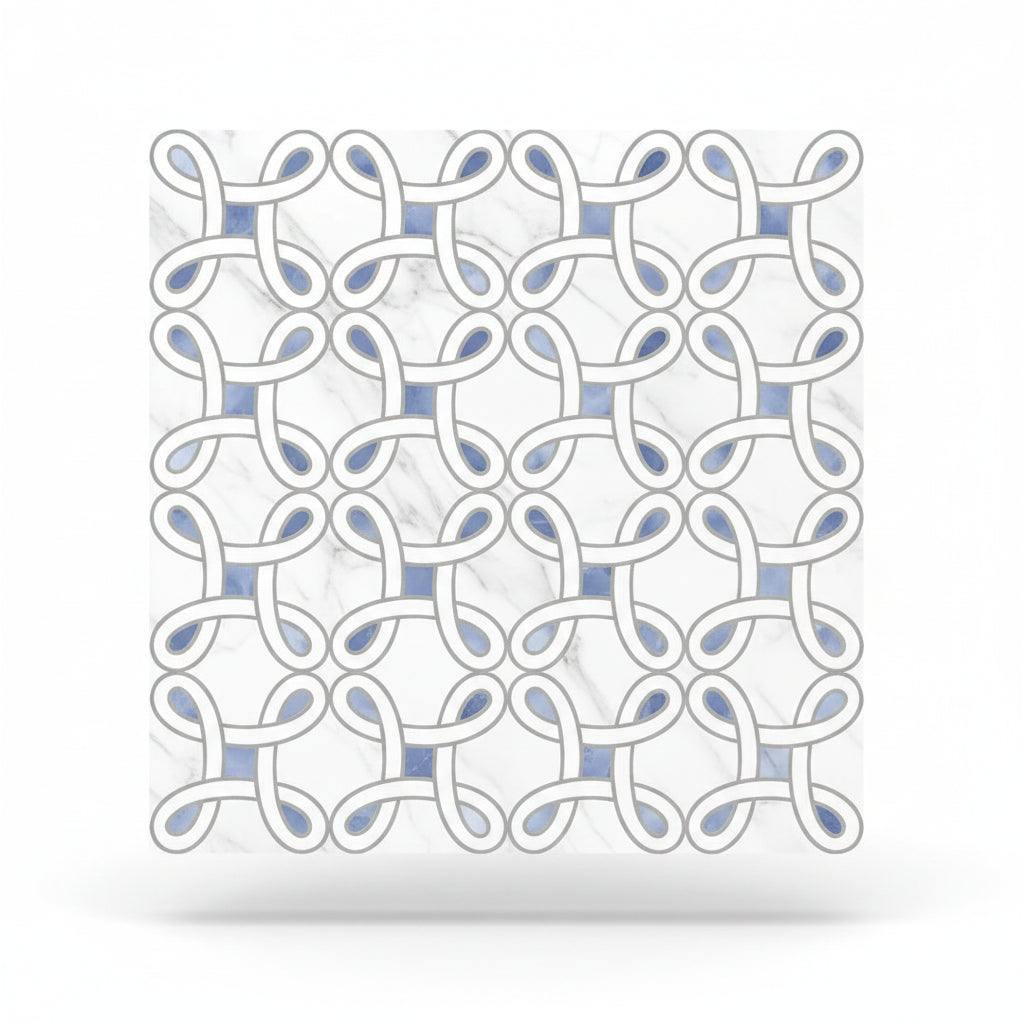 Azure Bahia Knot Polished Porcelain Tile 32" x 32"