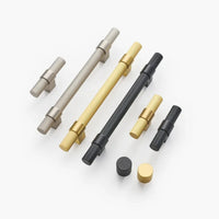 Ribbed Solid Brass Cabinet Knob and Pull