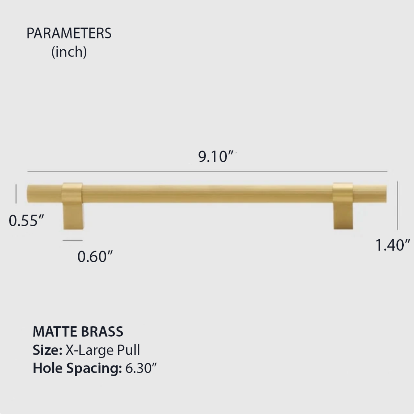 Ribbed Solid Brass Cabinet Knob and Pull