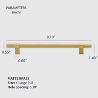 Ribbed Solid Brass Cabinet Knob and Pull