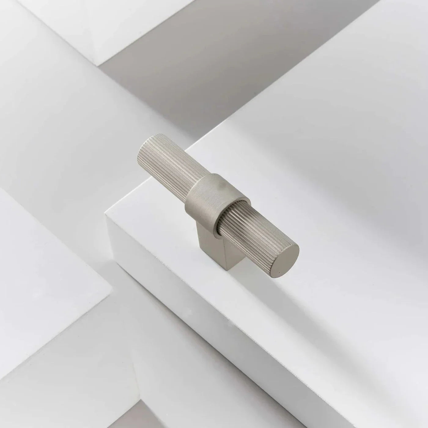 Ribbed Solid Brass Cabinet Knob and Pull