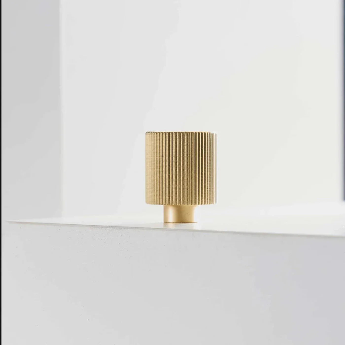 Ribbed Solid Brass Cabinet Knob and Pull