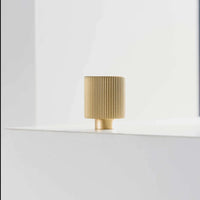 Ribbed Solid Brass Cabinet Knob and Pull