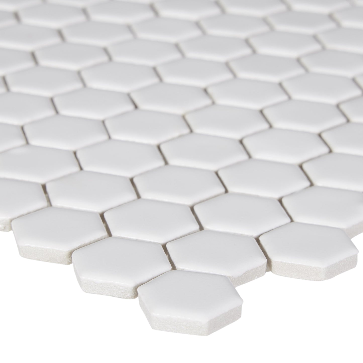 Hexagon White 1-Inch Matte Mosaic Tile - 20 pcs per case - Industry Tile