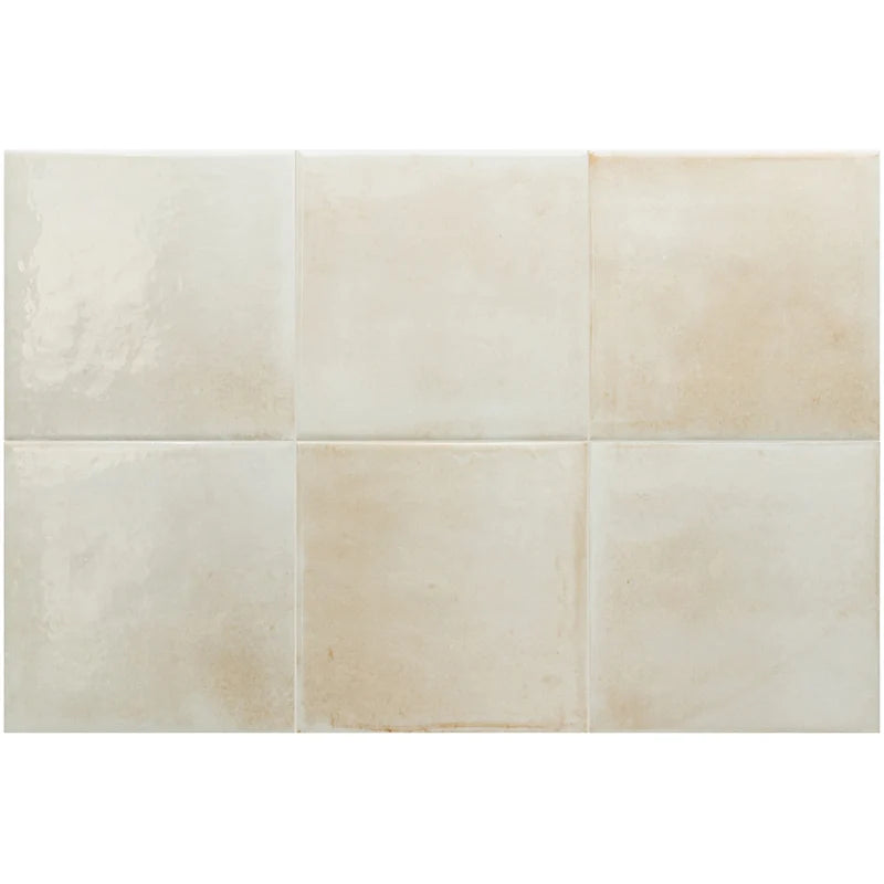 Splash Ivory Gloss Porcelain Tile 6x6" | Pool Tile Collection - Tilevanity.com