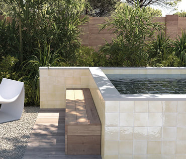 Splash Ivory Gloss Porcelain Tile 6x6" | Pool Tile Collection - Tilevanity.com