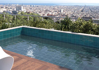 Splash Teal Gloss Porcelain Tile 6x6" | Pool Tile Collection - Tilevanity.com