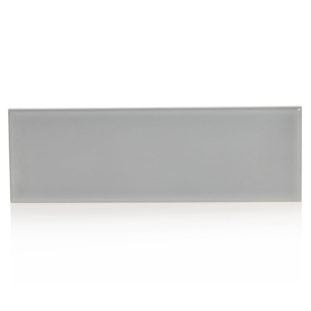3x9 Timeless Light Gray ceramic gloss wall tile - Industry Tile