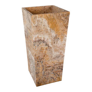 Scabos Travertine Pedestal Stand-Alone Cone Shaped Sink Polished (W)16" (L)16" (H)36"