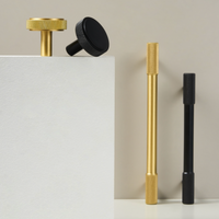 Modern Knurled Black and Gold Cabinet Pulls