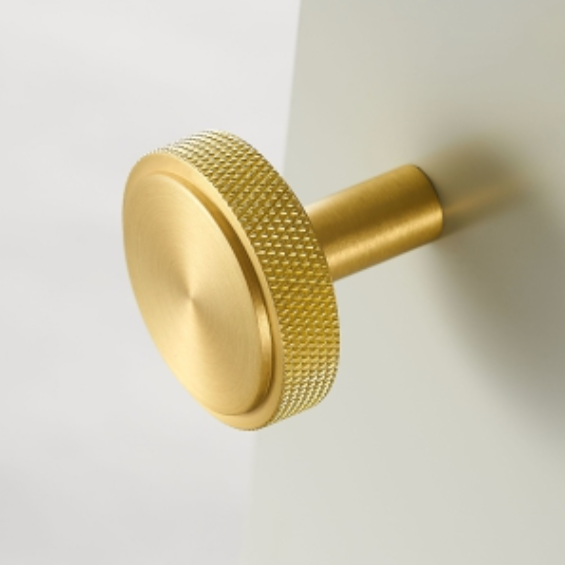 Modern Knurled Black and Gold Cabinet Pulls