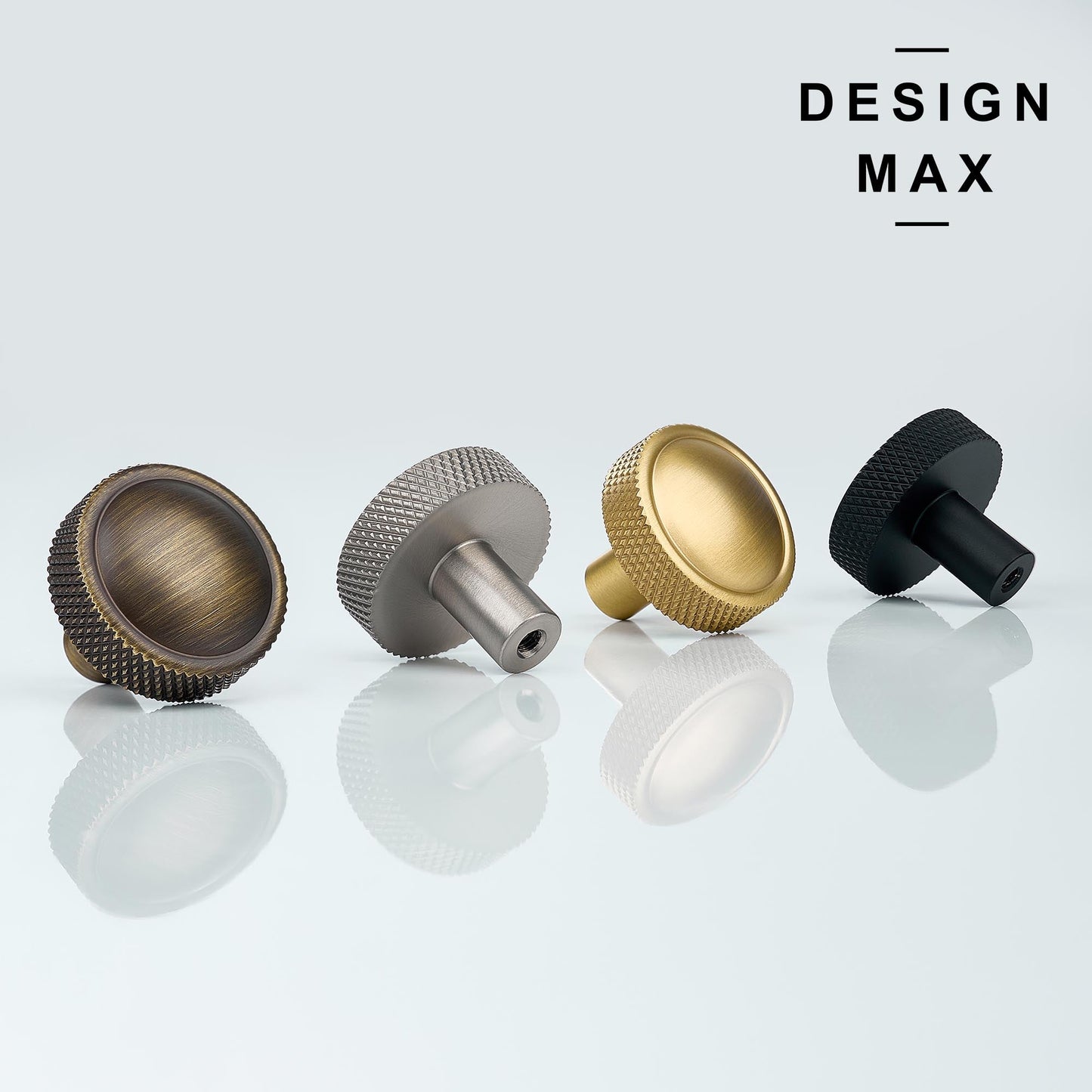 Brassio Knurled Solid Brass Cabinet Knob