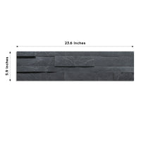 Shuttle Gray - Self-Adhesive 3D Peel & Stick Real Stacked Stone Tiles [Pack of 10]