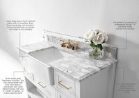 Hayley Bathroom Vanity with Sink and Carrara White Marble Top Cabinet Set