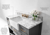 Hayley Bathroom Vanity with Sink and Carrara White Marble Top Cabinet Set