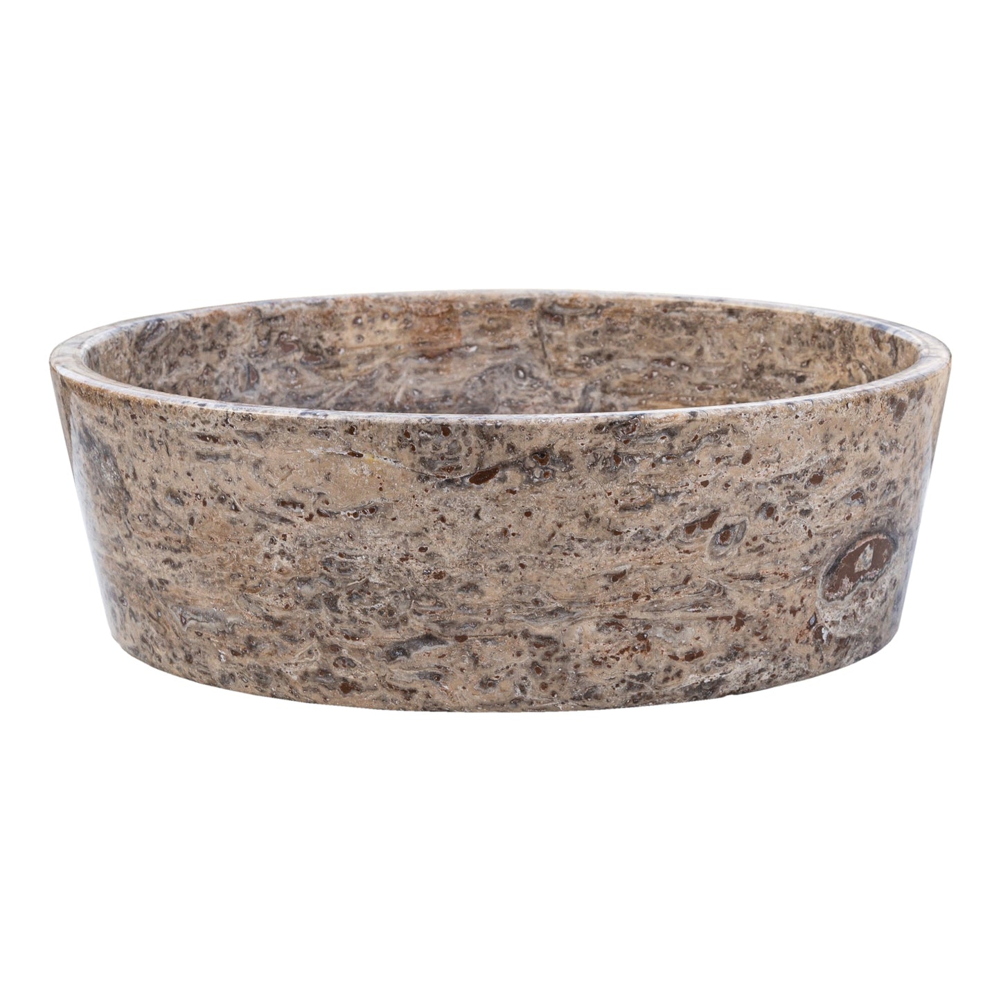 Silver Latte Travertine Natural Stone Above Vanity Bathroom Sink Polished (D)16" (H)5"