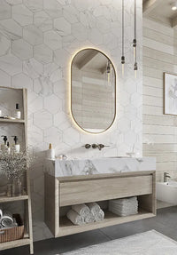 Marble Matte Hexagon Porcelain Tile  8" × 9"  | 2 Colors