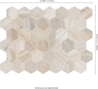 Aurora Gold 2" Hexagon Marble Mesh Mounted Mosaic Tile - Industry Tile