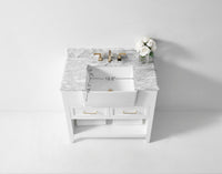 Hayley Bathroom Vanity with Sink and Carrara White Marble Top Cabinet Set