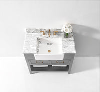 Hayley Bathroom Vanity with Sink and Carrara White Marble Top Cabinet Set