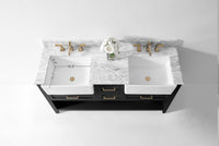 Hayley Bathroom Vanity with Sink and Carrara White Marble Top Cabinet Set