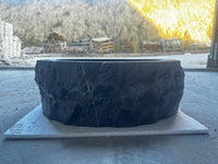 Toros Black Rustic Marble Above Vanity Bathroom Oval Sink (L)17" (W)14" (H)6"