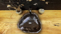 Toros Black Natural Stone Marble Rustic Above Vanity Bathroom Sink